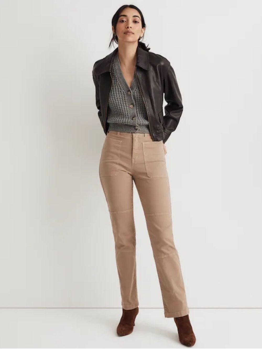 Madewell The ’90s Straight Utility Pant Garment-Dyed Canvas Dark Rope Tan‎ 28
